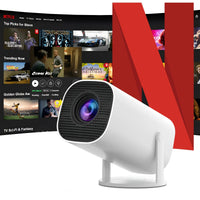 Mini Projector Support 4k and Native 1080P with Android 11, WiFi 6 & BT 5.0 Support, Airplay and Miracast Compatible
