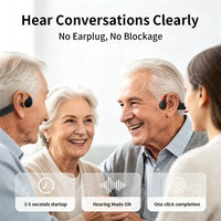 Bluetooth Bone Conduction Hearing Aid Headphones for Elderly Moderate Severe Deafness Waterproof Behind-the-Ear Design Calling