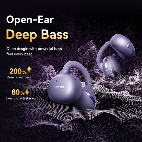 1More Open Ear Bluetooth Earbuds Wireless Ear Clip S21 Bluetooth 6.0 LDAC Wireless Hi-Res Audio Earphones IPX5 26H Battery Life