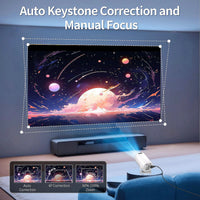 Mini Projector Support 4k and Native 1080P with Android 11, WiFi 6 & BT 5.0 Support, Airplay and Miracast Compatible